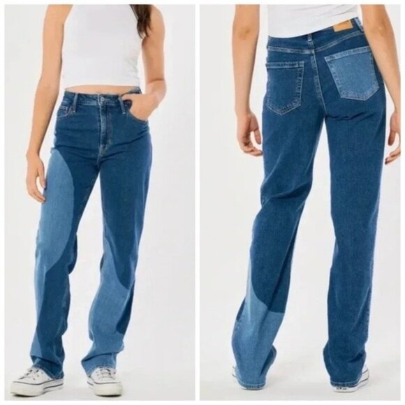 Hollister Ultra High-Rise Wide Leg Jeans Sz 26 70s Vintage Y2K Retro Streetwear - Picture 1 of 14
